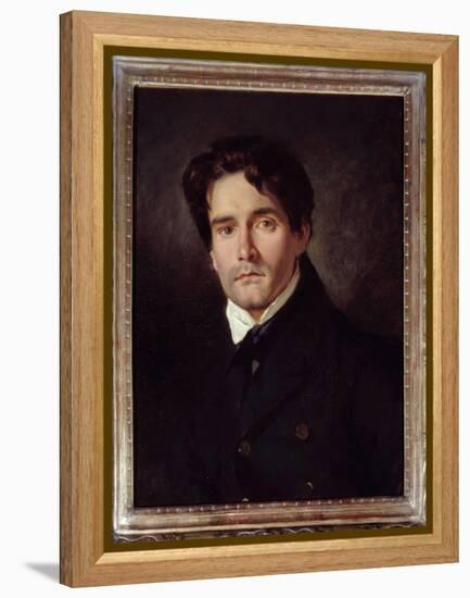 Portrait of the Painter Louis Riesener (1808-1878) Painting by Eugene Delacroix (1798-1863) 1835 Su-Ferdinand Victor Eugene Delacroix-Framed Premier Image Canvas