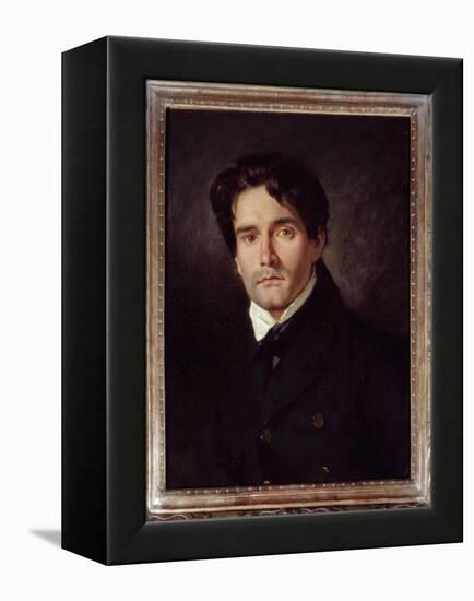 Portrait of the Painter Louis Riesener (1808-1878) Painting by Eugene Delacroix (1798-1863) 1835 Su-Ferdinand Victor Eugene Delacroix-Framed Premier Image Canvas