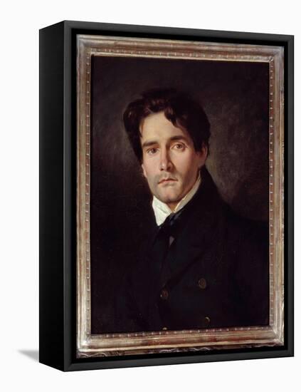 Portrait of the Painter Louis Riesener (1808-1878) Painting by Eugene Delacroix (1798-1863) 1835 Su-Ferdinand Victor Eugene Delacroix-Framed Premier Image Canvas