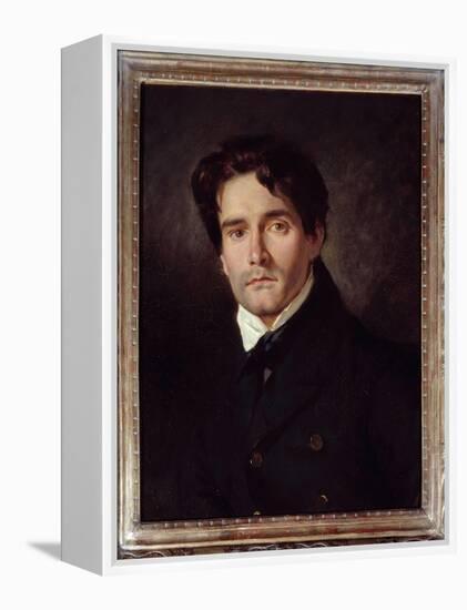 Portrait of the Painter Louis Riesener (1808-1878) Painting by Eugene Delacroix (1798-1863) 1835 Su-Ferdinand Victor Eugene Delacroix-Framed Premier Image Canvas