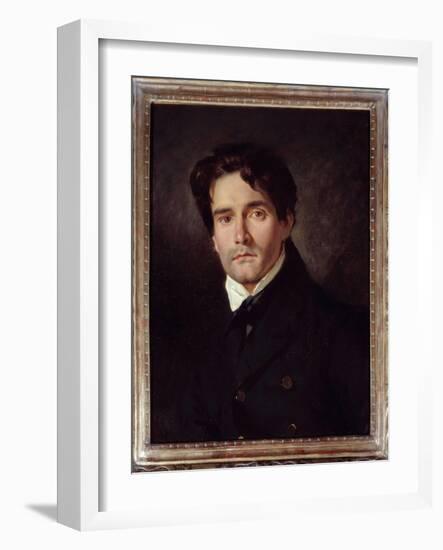 Portrait of the Painter Louis Riesener (1808-1878) Painting by Eugene Delacroix (1798-1863) 1835 Su-Ferdinand Victor Eugene Delacroix-Framed Giclee Print