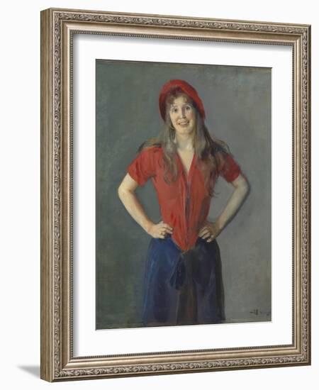 Portrait of the Painter Oda Krohg, B. Lasson, 1888 (Oil on Canvas)-Christian Krohg-Framed Giclee Print