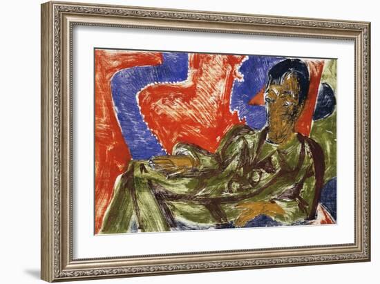 Portrait of the Painter Otto Mueller, 1915-Ernst Ludwig Kirchner-Framed Giclee Print