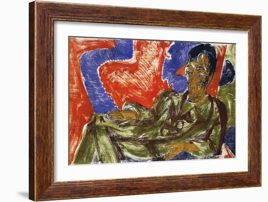 Portrait of the Painter Otto Mueller, 1915-Ernst Ludwig Kirchner-Framed Giclee Print