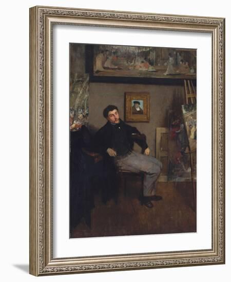 Portrait of the painter Tissot, 1867-8-Edgar Degas-Framed Giclee Print