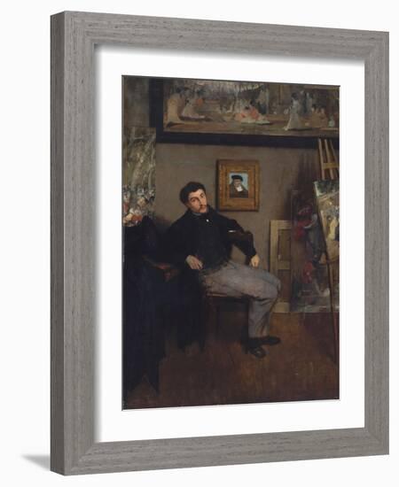 Portrait of the painter Tissot, 1867-8-Edgar Degas-Framed Giclee Print