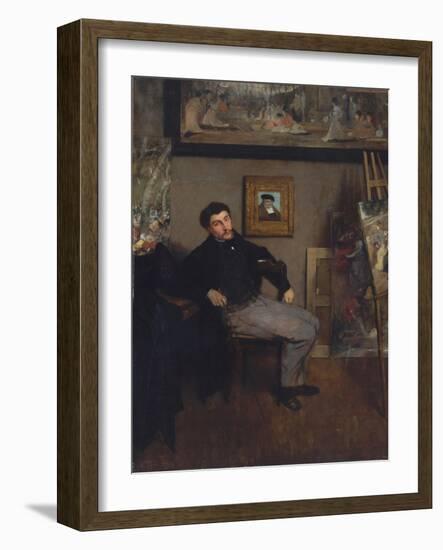 Portrait of the painter Tissot, 1867-8-Edgar Degas-Framed Giclee Print