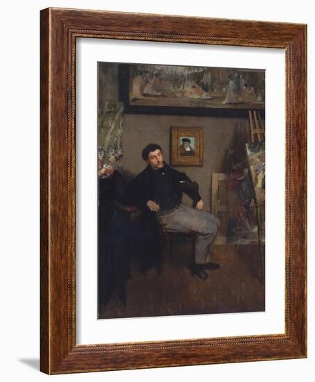 Portrait of the painter Tissot, 1867-8-Edgar Degas-Framed Giclee Print