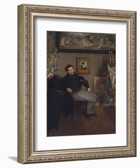 Portrait of the painter Tissot, 1867-8-Edgar Degas-Framed Giclee Print