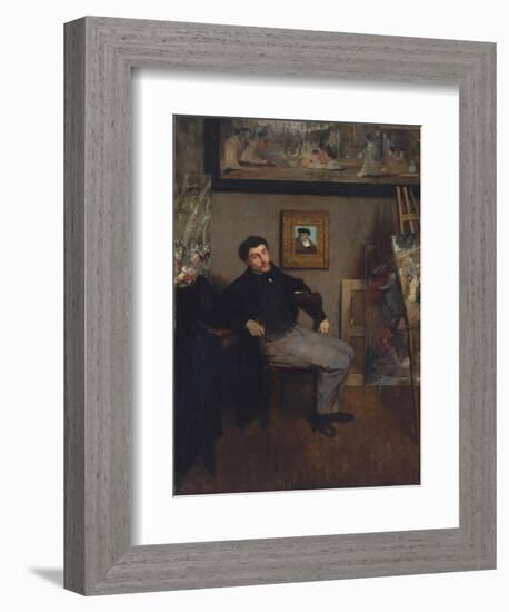 Portrait of the painter Tissot, 1867-8-Edgar Degas-Framed Giclee Print