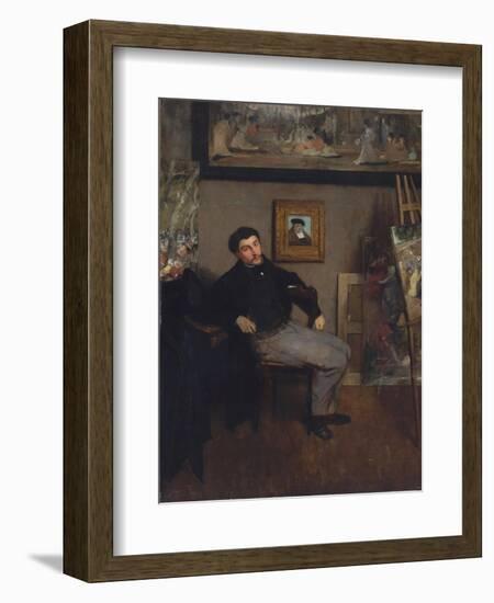 Portrait of the painter Tissot, 1867-8-Edgar Degas-Framed Giclee Print