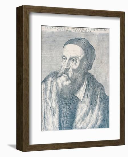 Portrait of the Painter Titian, 1587-Agostino Carracci-Framed Giclee Print