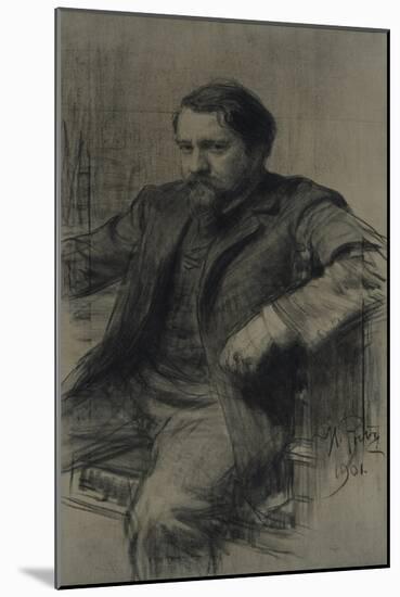 Portrait of the Painter Valentin Alexandrovich Serov (1865-191), 1901-Ilya Yefimovich Repin-Mounted Giclee Print