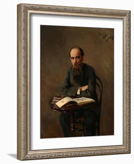 Portrait of the Painter Yefim Yefimovich Volkov (1844-192), 1885-Nikolai Dmitrievich Kuznetsov-Framed Giclee Print