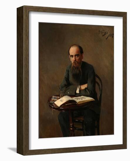 Portrait of the Painter Yefim Yefimovich Volkov (1844-192), 1885-Nikolai Dmitrievich Kuznetsov-Framed Giclee Print