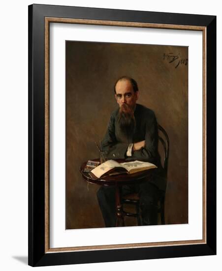 Portrait of the Painter Yefim Yefimovich Volkov (1844-192), 1885-Nikolai Dmitrievich Kuznetsov-Framed Giclee Print