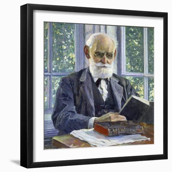 Portrait of the Physiologist, Psychologist, and Physician Ivan P. Pavlov, (1849-193), 1930-Mikhail Vasilyevich Nesterov-Framed Giclee Print