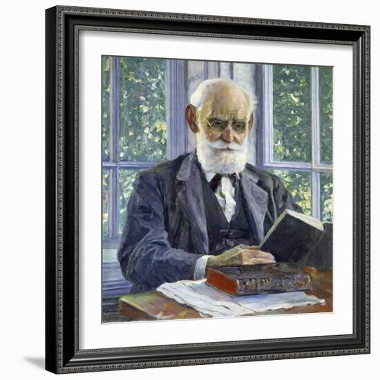 Portrait of the Physiologist, Psychologist, and Physician Ivan P. Pavlov, (1849-193), 1930-Mikhail Vasilyevich Nesterov-Framed Giclee Print