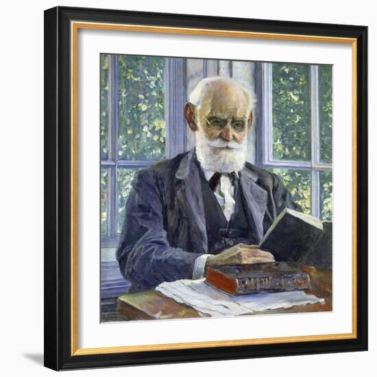 Portrait of the Physiologist, Psychologist, and Physician Ivan P. Pavlov, (1849-193), 1930-Mikhail Vasilyevich Nesterov-Framed Giclee Print