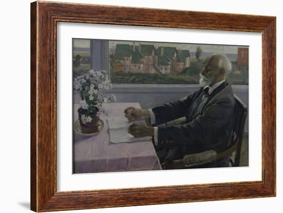 Portrait of the Physiologist, Psychologist, and Physician Ivan P. Pavlov (1849-193), 1935-Mikhail Vasilyevich Nesterov-Framed Giclee Print