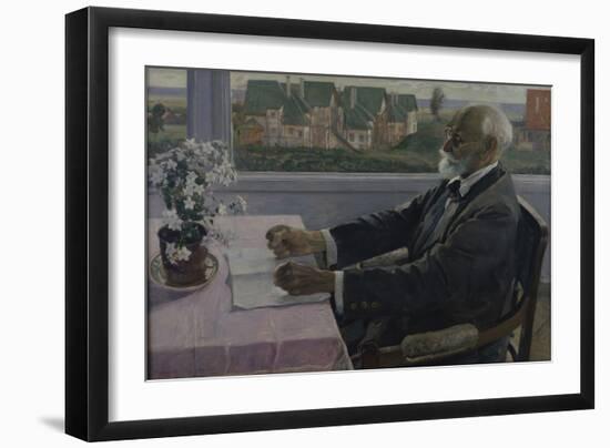 Portrait of the Physiologist, Psychologist, and Physician Ivan P. Pavlov (1849-193), 1935-Mikhail Vasilyevich Nesterov-Framed Giclee Print