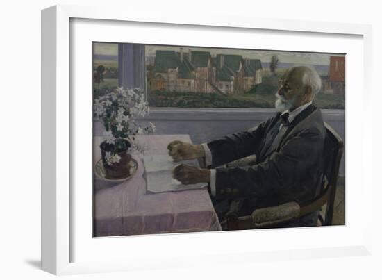 Portrait of the Physiologist, Psychologist, and Physician Ivan P. Pavlov (1849-193), 1935-Mikhail Vasilyevich Nesterov-Framed Giclee Print