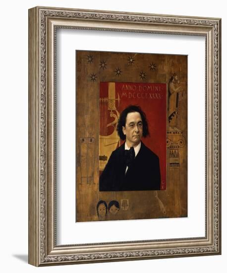 Portrait of the Pianist and Piano Teacher, Joseph Pembauer, 1890-Gustav Klimt-Framed Giclee Print