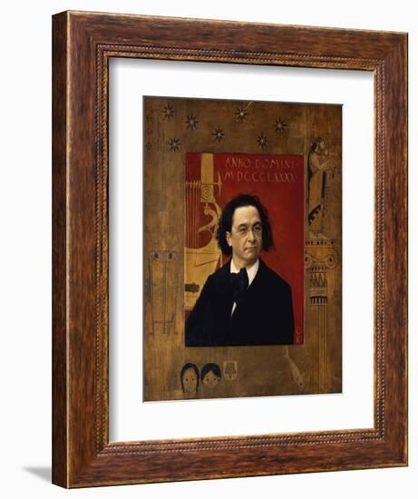 Portrait of the Pianist and Piano Teacher, Joseph Pembauer, 1890-Gustav Klimt-Framed Giclee Print