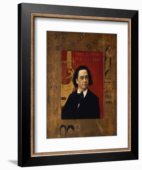 Portrait of the Pianist and Piano Teacher, Joseph Pembauer, 1890-Gustav Klimt-Framed Giclee Print