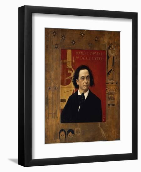 Portrait of the Pianist and Piano Teacher, Joseph Pembauer, 1890-Gustav Klimt-Framed Giclee Print