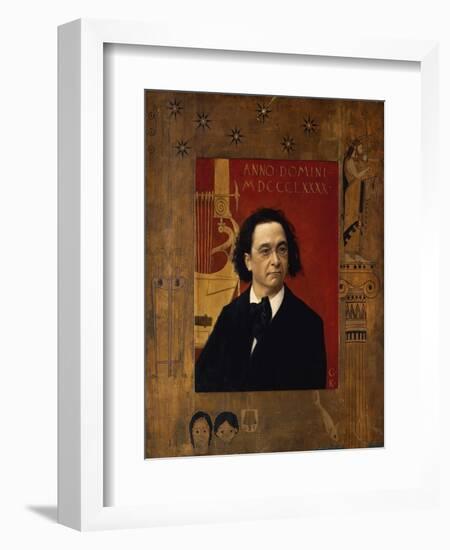 Portrait of the Pianist and Piano Teacher, Joseph Pembauer, 1890-Gustav Klimt-Framed Giclee Print