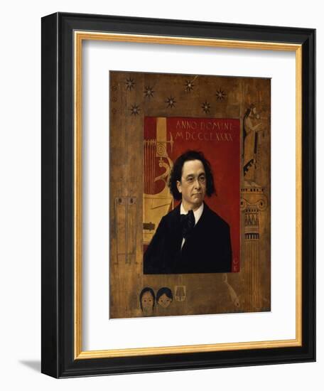 Portrait of the Pianist and Piano Teacher, Joseph Pembauer, 1890-Gustav Klimt-Framed Giclee Print