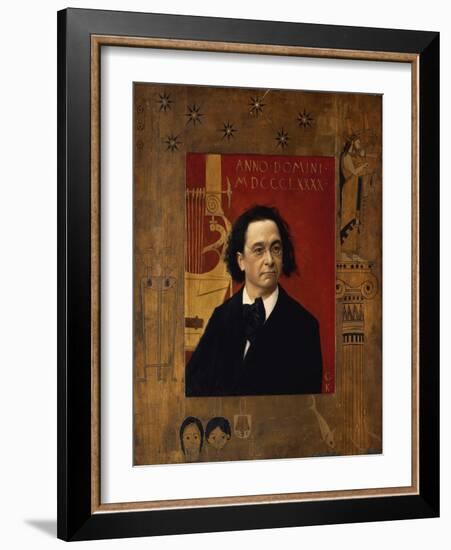 Portrait of the Pianist and Piano Teacher, Joseph Pembauer, 1890-Gustav Klimt-Framed Giclee Print