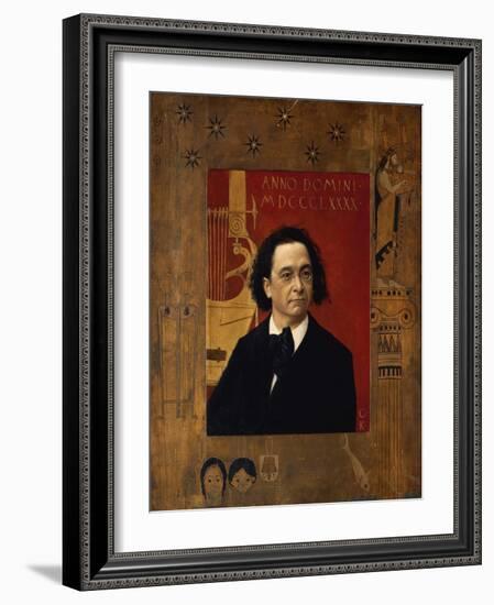 Portrait of the Pianist and Piano Teacher, Joseph Pembauer, 1890-Gustav Klimt-Framed Giclee Print