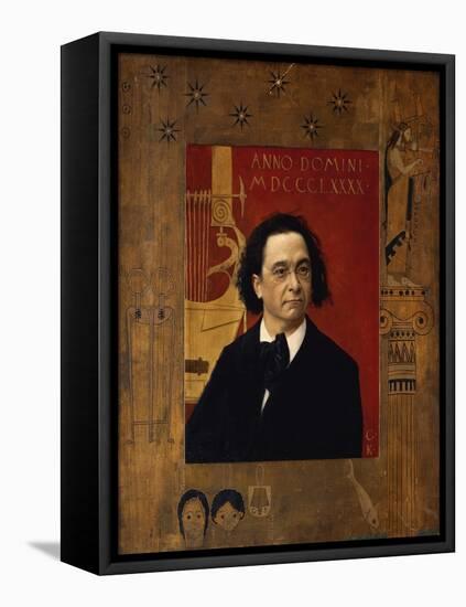 Portrait of the Pianist and Piano Teacher, Joseph Pembauer, 1890-Gustav Klimt-Framed Premier Image Canvas
