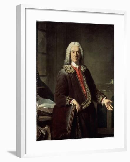 Portrait of the Poet and Tragedian Prosper Jolyot De Crébillon, 1746-Jacques-Andre-Joseph Aved-Framed Giclee Print