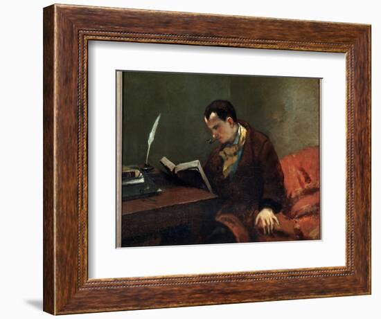 Portrait of the Poet Charles Baudelaire - Oil on Canvas, 1847-Gustave Courbet-Framed Giclee Print