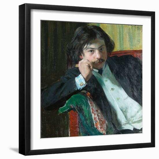 Portrait of the Poet Janko Lavrin (1887-198), 1909-Boris Michaylovich Kustodiev-Framed Giclee Print