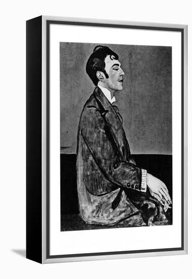 Portrait of the Poet Osip Mandelstam (1891-193)-Anna Mikhaylovna Zelmanova-Tchudovskaya-Framed Premier Image Canvas