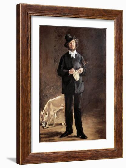 Portrait of the Poet, Painter and Sculptor Gilbert-Marcellin Desboutin (Gilbert Marcelin), 1875 (Oi-Edouard Manet-Framed Giclee Print