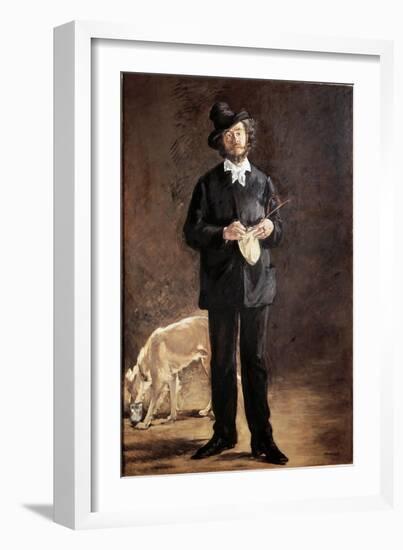 Portrait of the Poet, Painter and Sculptor Gilbert-Marcellin Desboutin (Gilbert Marcelin), 1875 (Oi-Edouard Manet-Framed Giclee Print