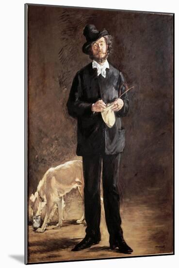 Portrait of the Poet, Painter and Sculptor Gilbert-Marcellin Desboutin (Gilbert Marcelin), 1875 (Oi-Edouard Manet-Mounted Giclee Print