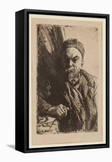 Portrait of the Poet Paul Verlaine (1844-1896) - Zorn, Anders Leonard (1860-1920) - 1895 - Etching-Anders Leonard Zorn-Framed Premier Image Canvas