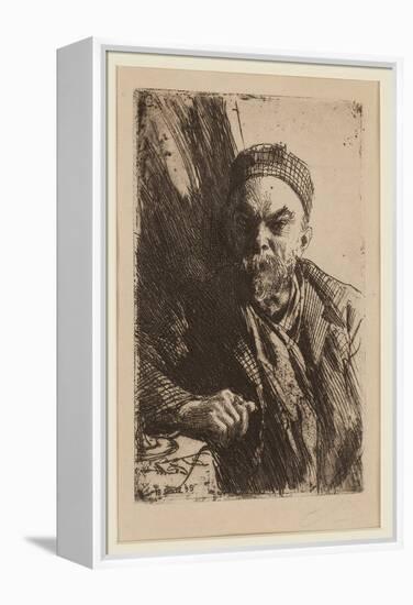 Portrait of the Poet Paul Verlaine (1844-1896) - Zorn, Anders Leonard (1860-1920) - 1895 - Etching-Anders Leonard Zorn-Framed Premier Image Canvas