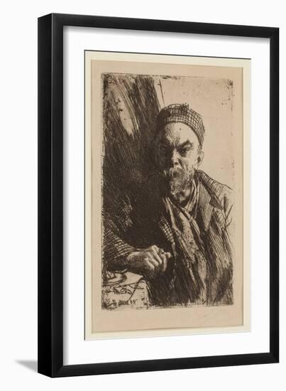 Portrait of the Poet Paul Verlaine (1844-1896) - Zorn, Anders Leonard (1860-1920) - 1895 - Etching-Anders Leonard Zorn-Framed Giclee Print