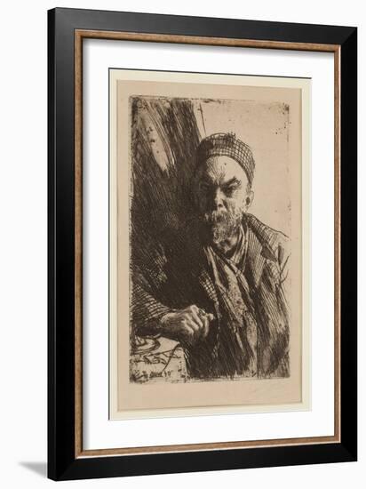 Portrait of the Poet Paul Verlaine (1844-1896) - Zorn, Anders Leonard (1860-1920) - 1895 - Etching-Anders Leonard Zorn-Framed Giclee Print