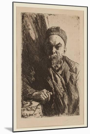 Portrait of the Poet Paul Verlaine (1844-1896) - Zorn, Anders Leonard (1860-1920) - 1895 - Etching-Anders Leonard Zorn-Mounted Giclee Print