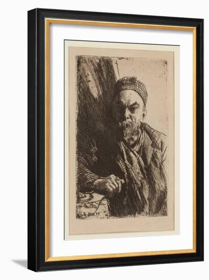 Portrait of the Poet Paul Verlaine (1844-1896) - Zorn, Anders Leonard (1860-1920) - 1895 - Etching-Anders Leonard Zorn-Framed Giclee Print