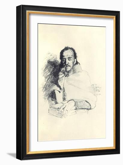 Portrait of the Poet Yakov Polonsky (1820-189), 1896-Ilya Yefimovich Repin-Framed Giclee Print