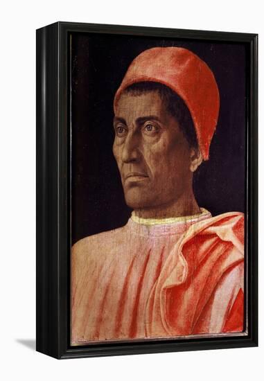 Portrait of the Priest Carlo Di Cosimo De'medici, 1466 (Tempera on Wood)-Andrea Mantegna-Framed Premier Image Canvas